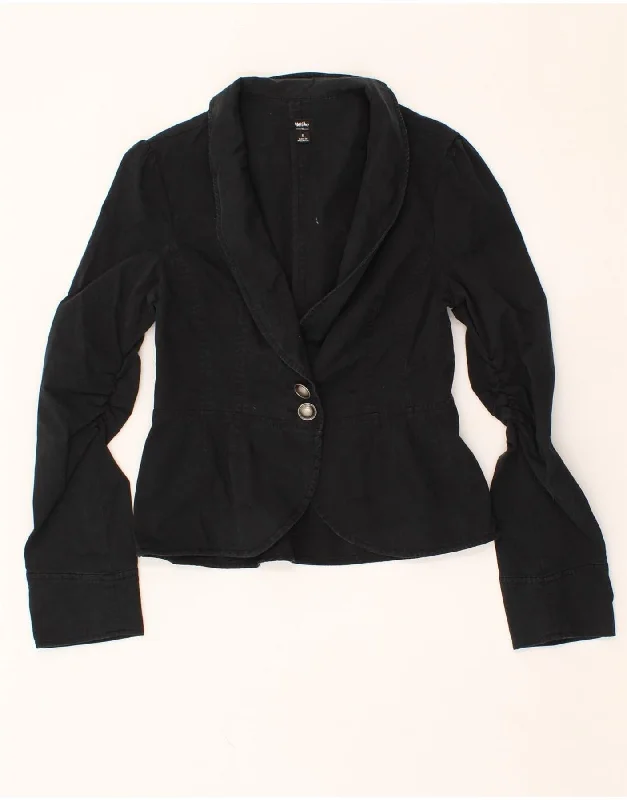 MOSSIMO Womens 2 Button Blazer Jacket UK 10 Small Black Cotton Nylon Jacket Polyester Jacket Spandex Jacket MOSSIMO Womens 2 Button Blazer Jacket UK 10 Small Black Cotton Nylon Jacket Polyester Jacket Spandex Jacket