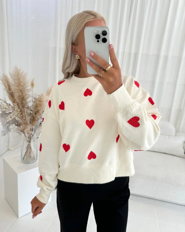 Sister's Point sweater hike-sw8 porcelain/ruby Zippered Buttoned Snapped
