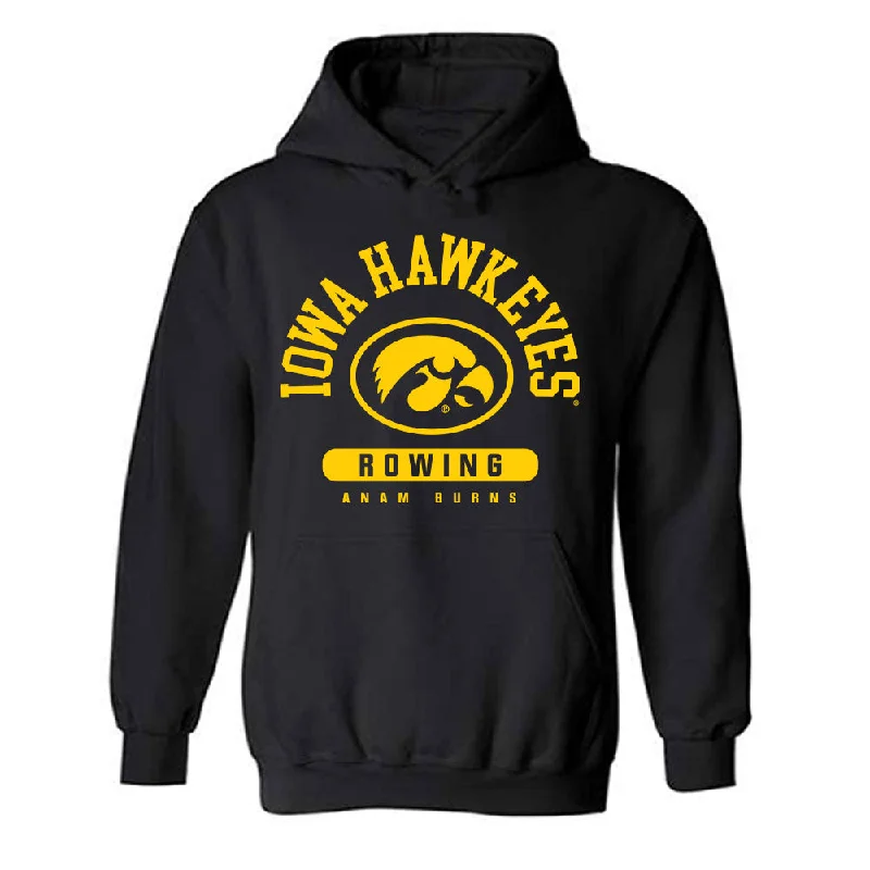 Iowa - NCAA Women's Rowing : Anam Burns - Classic Fashion Hooded Sweatshirt Hoodie with High-Low Hem Asymmetrical Trendy Iowa - NCAA Women's Rowing : Anam Burns - Classic Fashion Hooded Sweatshirt Hoodie with High-Low Hem Asymmetrical Trendy