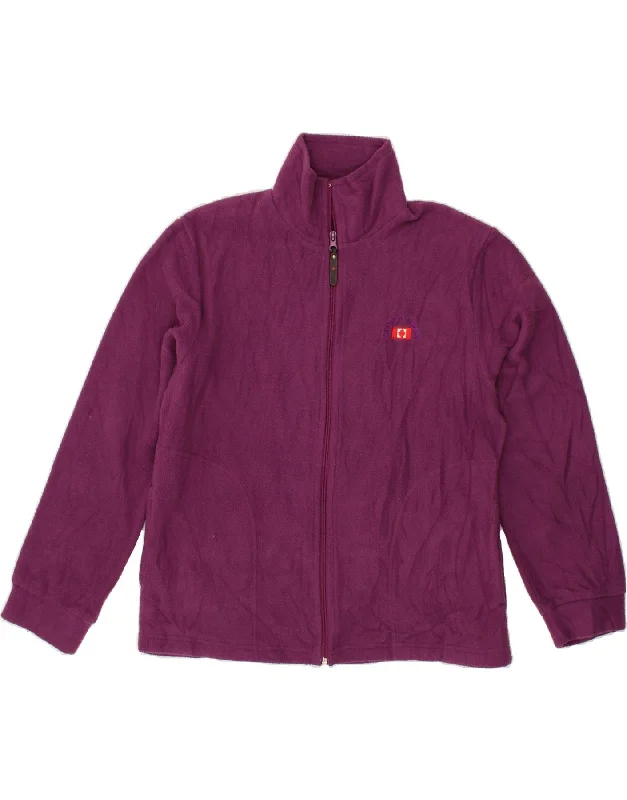 CANADA LOGAN Womens Fleece Jacket UK 14 Medium Purple Polyester Elasticated Jacket Padded Jacket Insulated Jacket