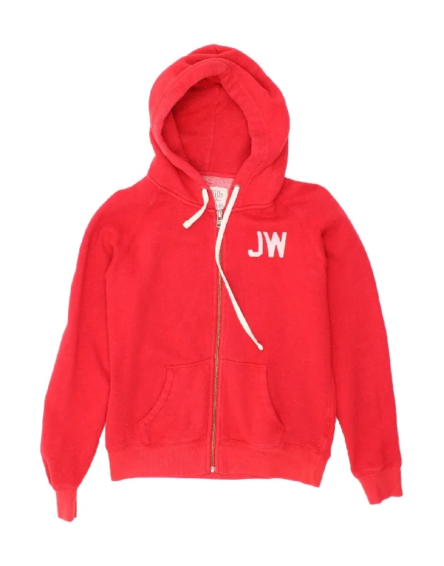 JACK WILLS Womens Graphic Zip Hoodie Sweater UK 12 Medium Red Cotton Velvet Chenille Corduroy JACK WILLS Womens Graphic Zip Hoodie Sweater UK 12 Medium Red Cotton Velvet Chenille Corduroy