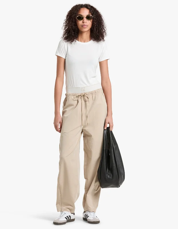 Lucia Monogram Pant - Oyster Fashionable Jogger Pants