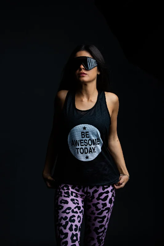 Be Awesome Today Run Tank cutout tank top