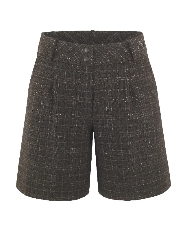 Pin Tuck Bermuda Pants - Brown Comfortable Maternity Pants