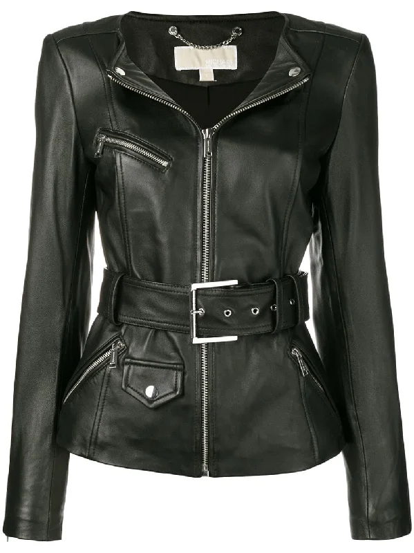 lambskin biker jacket V-Neck Jacket Boat Neck Jacket Square Neck Jacket