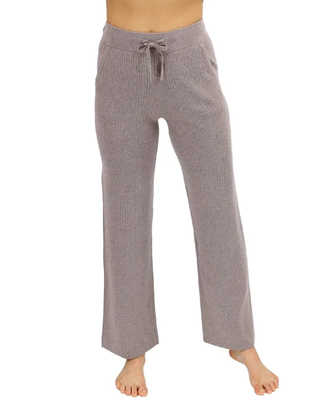 Classic & Cozy Ribbed Sweater Pants In Almondine Elegant Classic Vintage