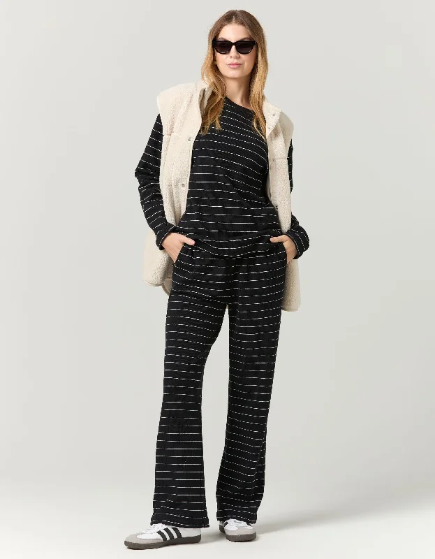 Scott Pant - Black Stripe Soft Sweatpants Style