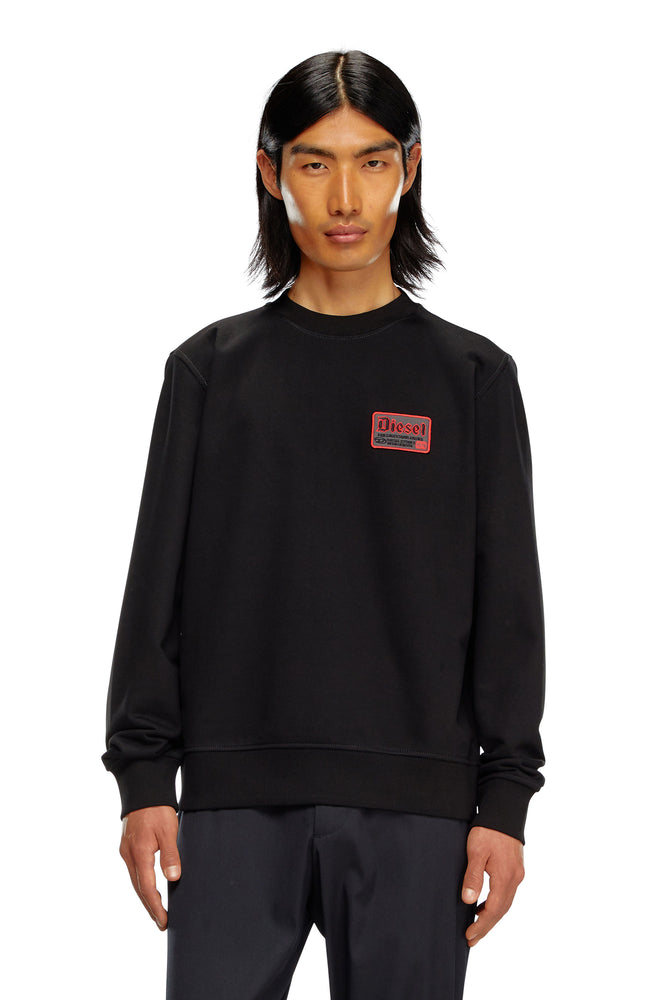 Sweatshirt with embroidered Diesel patch Hoodie with Ribbed Neckline Snug Warm