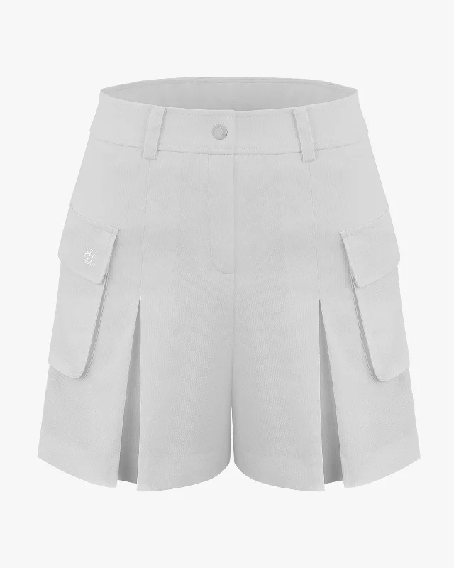 Side pocket culotte pants - Grey Formal Wide-Leg Pants