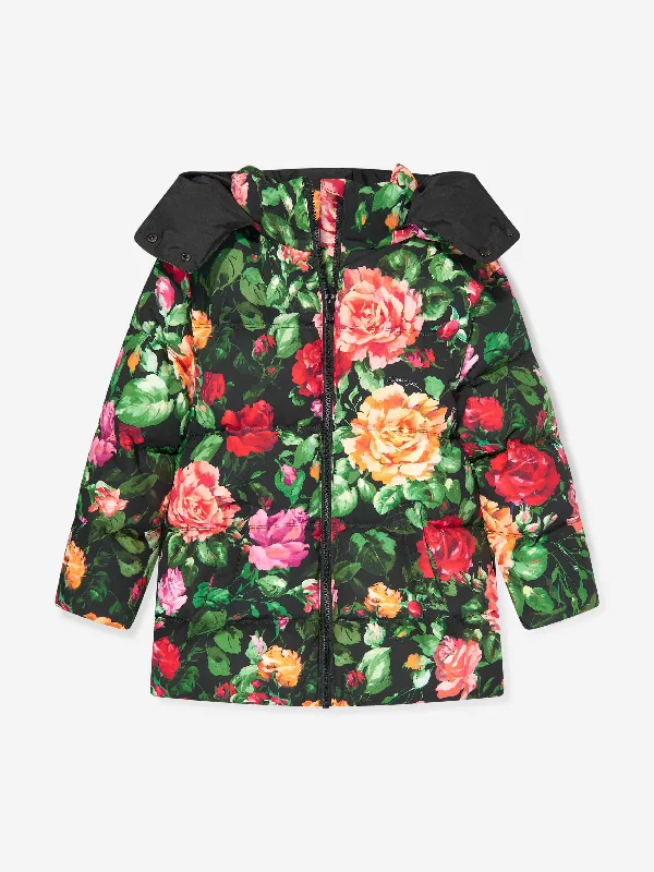 Dolce & Gabbana Girls Down Padded Rose Jacket in Multicolour Jacket Blazer Coat