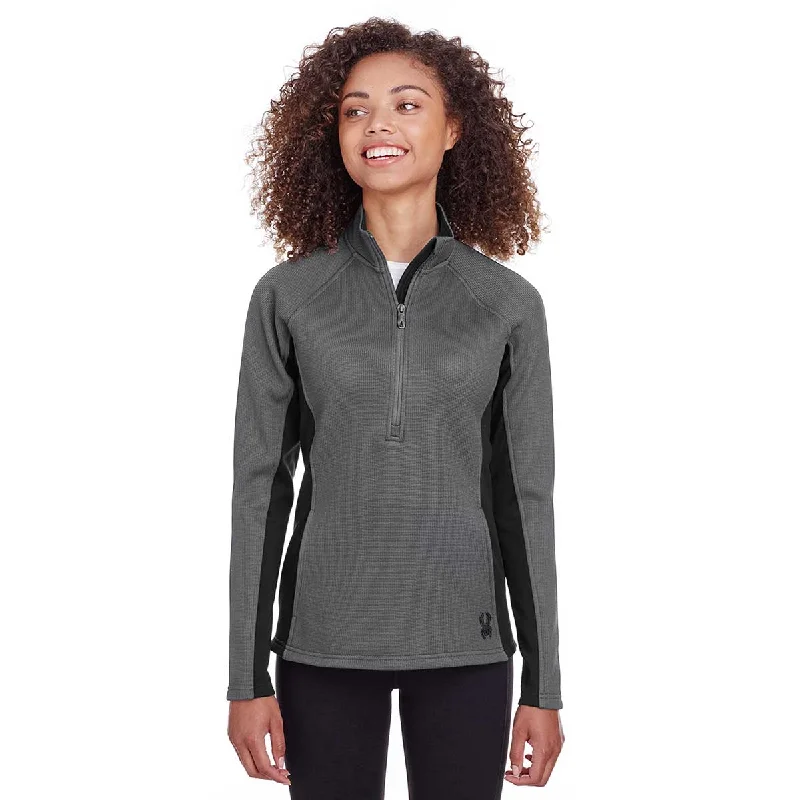 Spyder Women's Polar/Black Constant Half-Zip Sweater Sequined Glittery Shiny