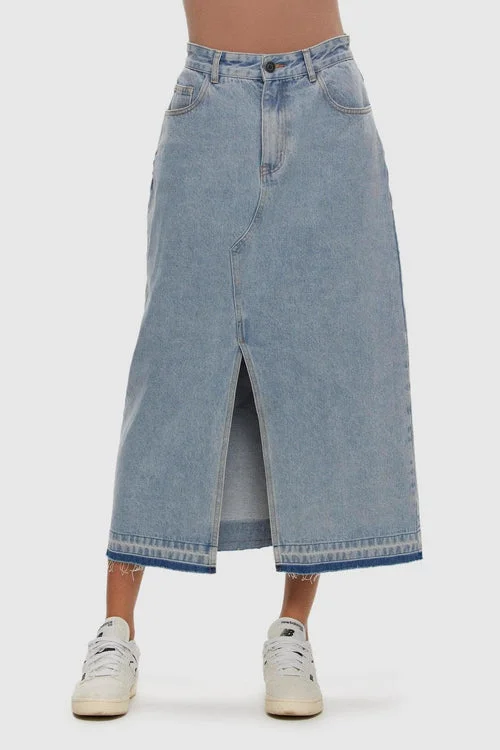 Kuwalla Midi Denim Skirt corduroy skirt durable