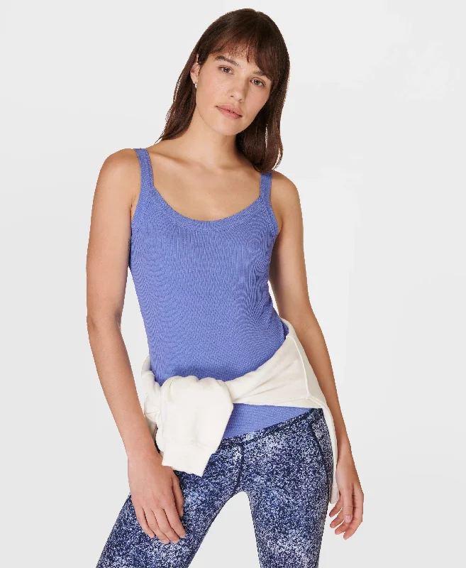 Harper Strappy Tank Top Sb9701 Cornflower-Blue charcoal tank top