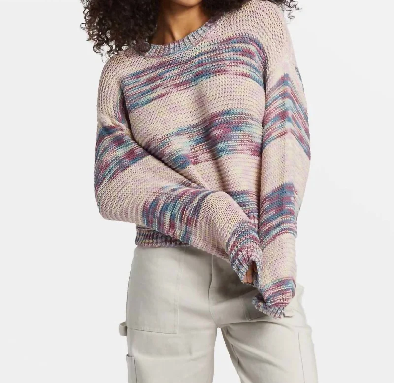 Fade Out Sweater In Blue Shadow Open Front Closed Front Wrap Front