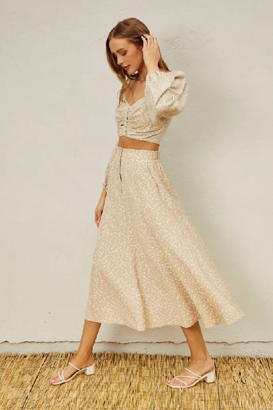 The Dottie Maxi Skirt linen skirt natural