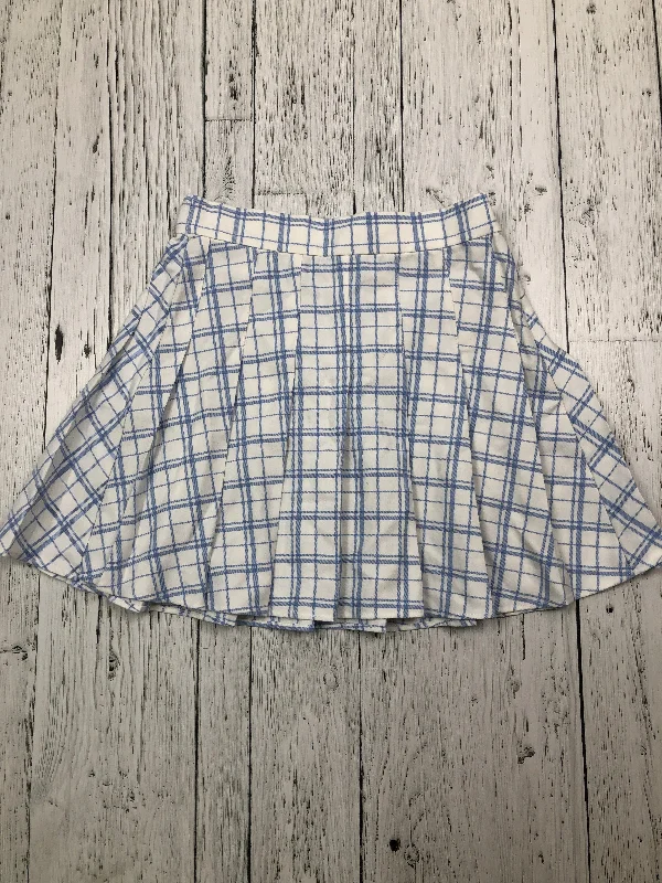 Garage blue white patterned skirt - Hers XS denim skirt fashionable