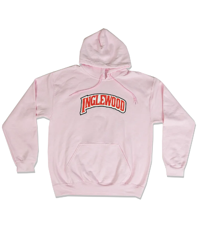 INGLEWOOD HOODIE PINK Hoodie with Half-Zip Sporty Casual