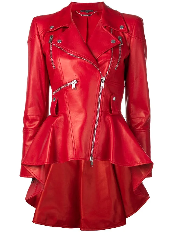peplum biker jacket Elasticated Jacket Padded Jacket Insulated Jacket
