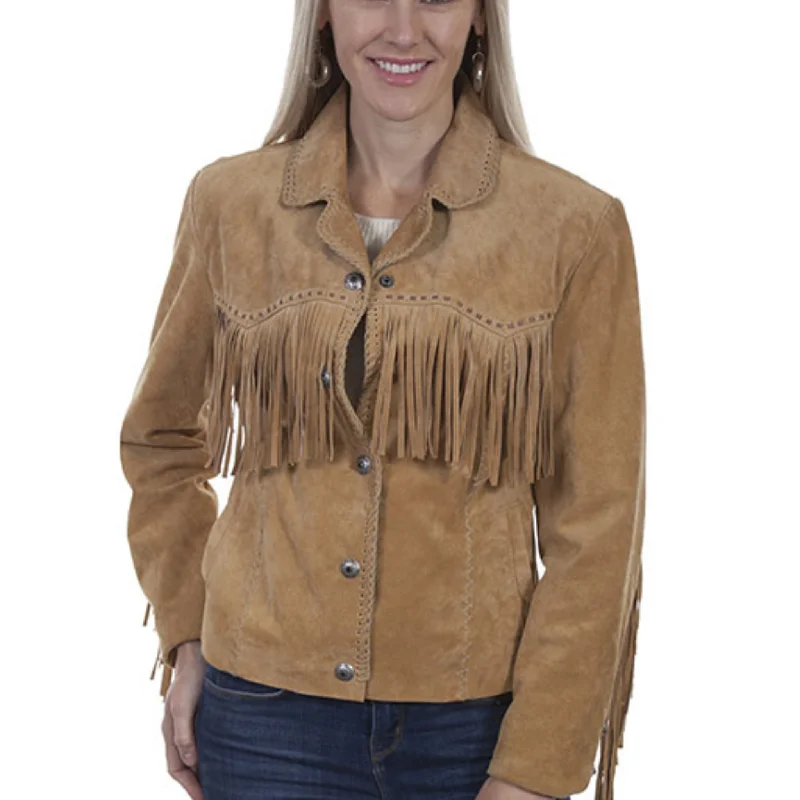 SCULY WOMEN'S FRINGE LACING JACKET - L1016 Tailored Jacket Straight Jacket A-Line Jacket