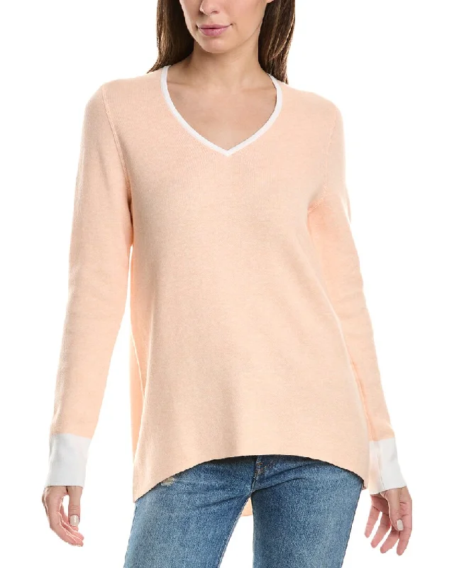 Forte Cashmere Reversible High-Low V-Neck Cashmere-Blend Sweater Boxy Sweater Fitted Sweater A-Line Forte Cashmere Reversible High-Low V-Neck Cashmere-Blend Sweater Boxy Sweater Fitted Sweater A-Line