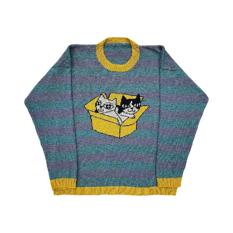 Advbridge Y2K Women's Sweater Clothing Vintage Knitted Wool Sweater Jumper Round Neck Stripe Cute patterns Round Neck Long Sleeve Clothing Striped Floral Plaid Advbridge Y2K Women's Sweater Clothing Vintage Knitted Wool Sweater Jumper Round Neck Stripe Cute patterns Round Neck Long Sleeve Clothing Striped Floral Plaid
