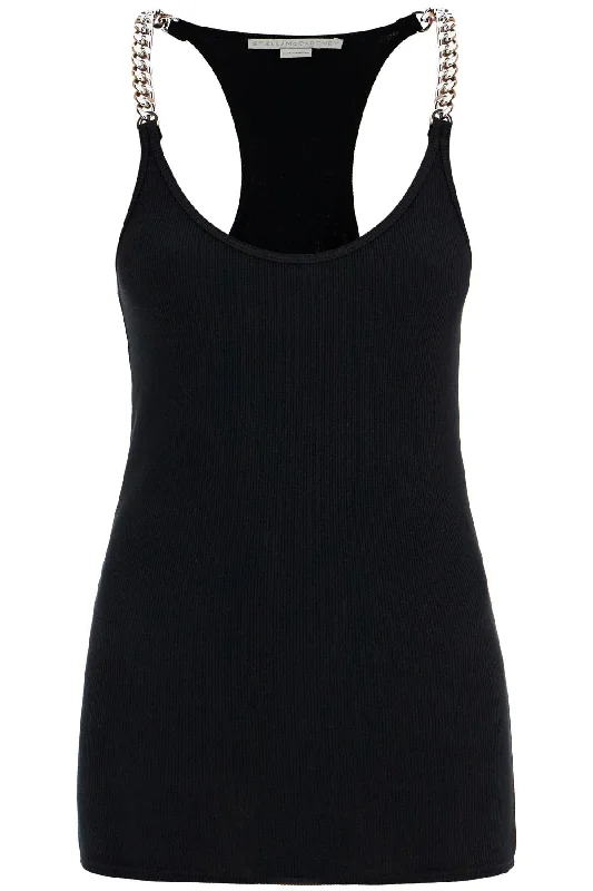 "tank top with chains on 6J0353 3SPZ67 BLACK essential tank top