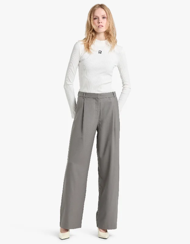 Marissa Straight Pant - Elephant Grey Casual Skinny Fit Pants