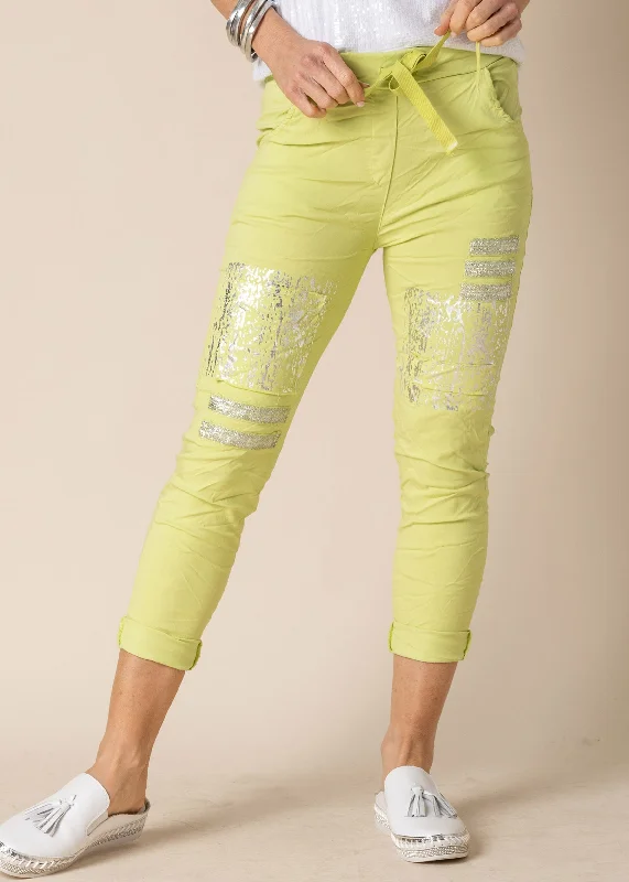 Silvana Pants in Lime Splice Elegant Trouser Pants