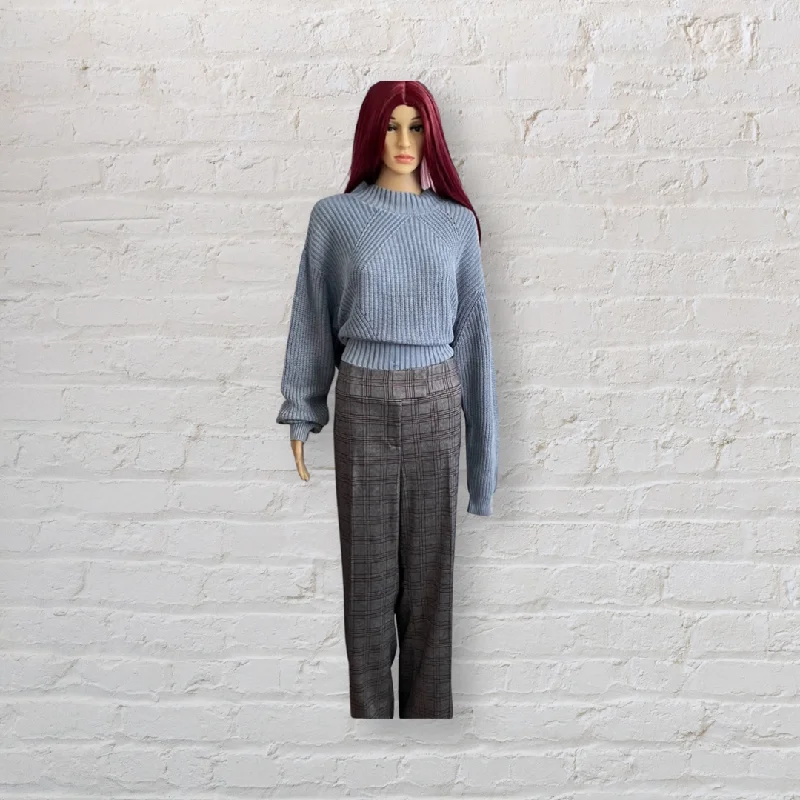 Menswear Plaid Pants CECE Wide-Legged Palazzos