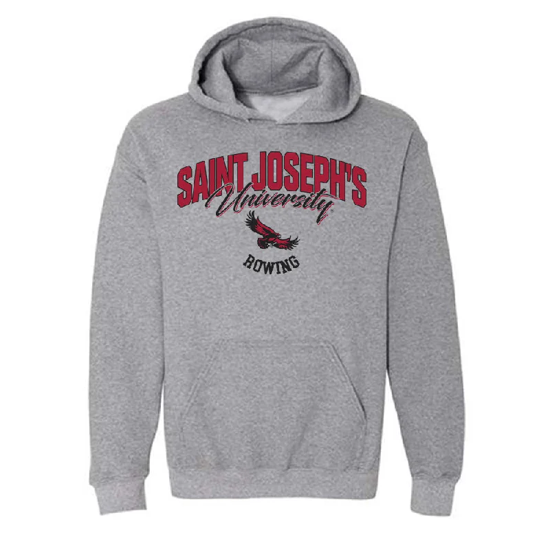 St. Joe's - NCAA Women's Rowing : Evie Holder - Classic Shersey Hooded Sweatshirt Hoodie with Typography Text Message St. Joe's - NCAA Women's Rowing : Evie Holder - Classic Shersey Hooded Sweatshirt Hoodie with Typography Text Message