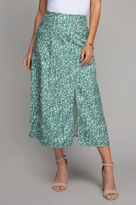 Madeline Floral Midi Skirt linen skirt relaxed