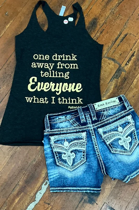 One Drink Away Tank striped tank top