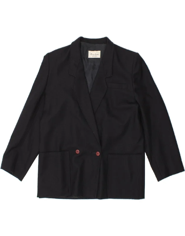 BRIAN TUCKER Womens Double Breasted Blazer Jacket UK 16 Large Navy Blue Nylon Fabric Polyester Fabric Spandex Fabric BRIAN TUCKER Womens Double Breasted Blazer Jacket UK 16 Large Navy Blue Nylon Fabric Polyester Fabric Spandex Fabric