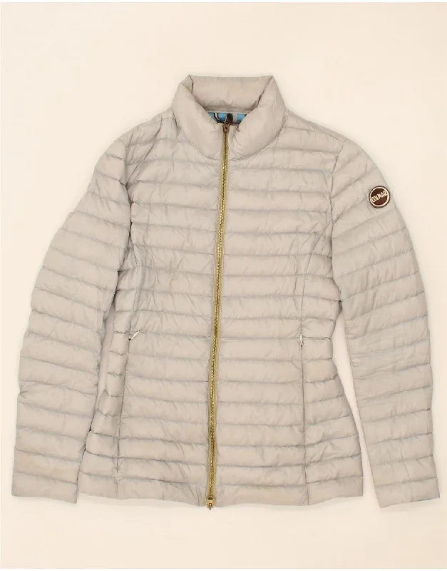 COLMAR Womens Padded Jacket IT 40 Small Grey Polyester Fleece Fabric Down Fabric Feather Fabric COLMAR Womens Padded Jacket IT 40 Small Grey Polyester Fleece Fabric Down Fabric Feather Fabric