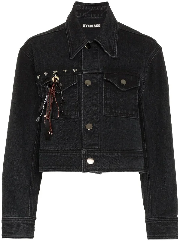 studded crop denim jacket Print Jacket Jacquard Jacket Embroidered Jacket