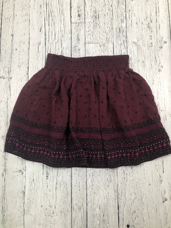 Garage burgundy patterned skirt - Hers XS denim skirt casual