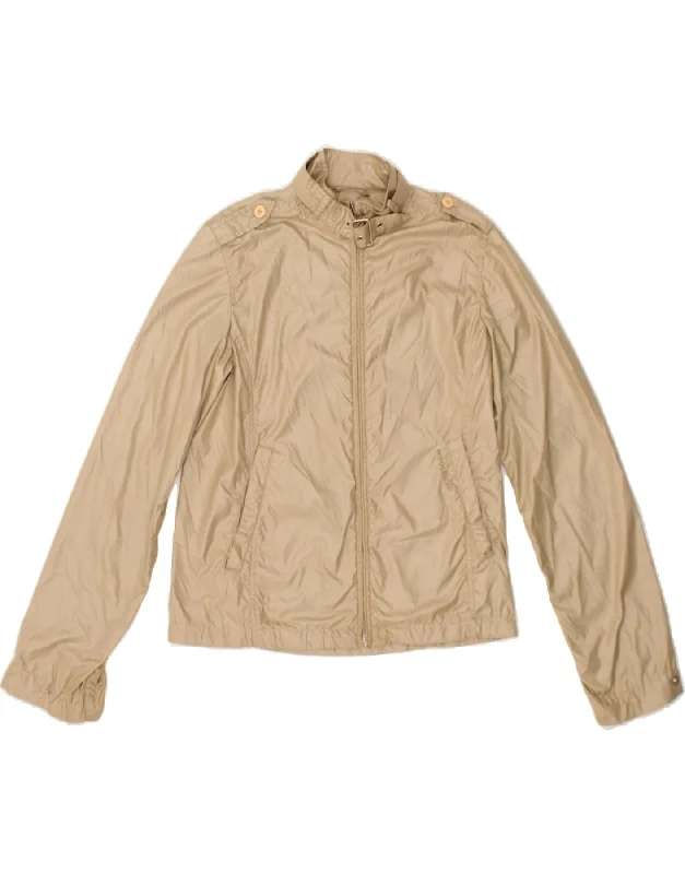 WOOLRICH Womens Military Jacket UK 6 XS Beige Polyester Zippered Front Buttoned Front Snap Front WOOLRICH Womens Military Jacket UK 6 XS Beige Polyester Zippered Front Buttoned Front Snap Front