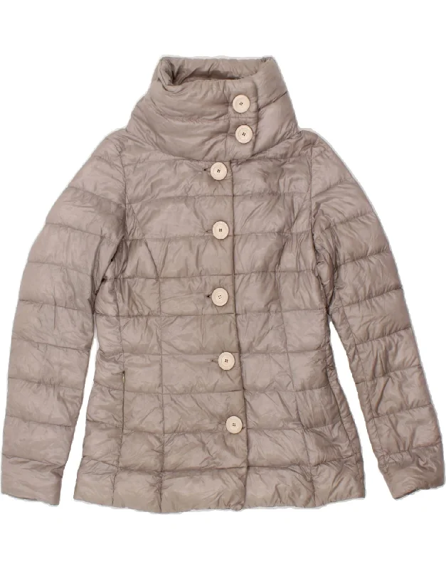 HERNO Womens Padded Jacket UK 1O Small Grey Fleece Jacket Down Jacket Feather Jacket HERNO Womens Padded Jacket UK 1O Small Grey Fleece Jacket Down Jacket Feather Jacket