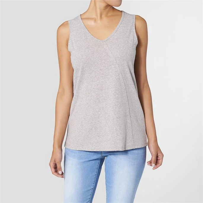 Haiden V-Neck Tank in Grey strappy tank top