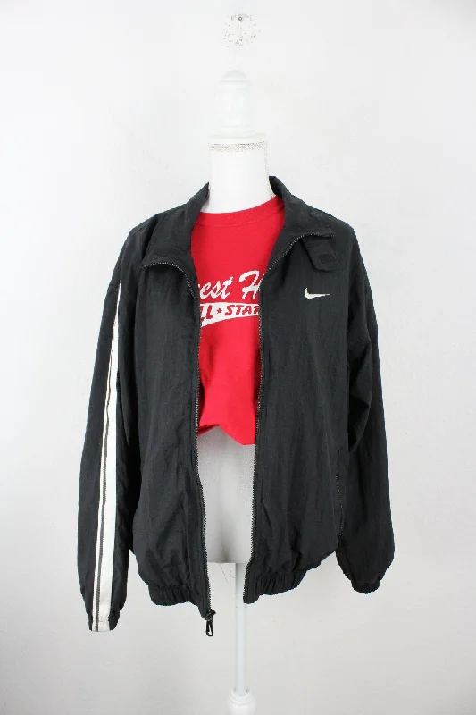 Vintage Black Nike Jacket (L) Welt Pockets Slit Pockets Flap Pockets