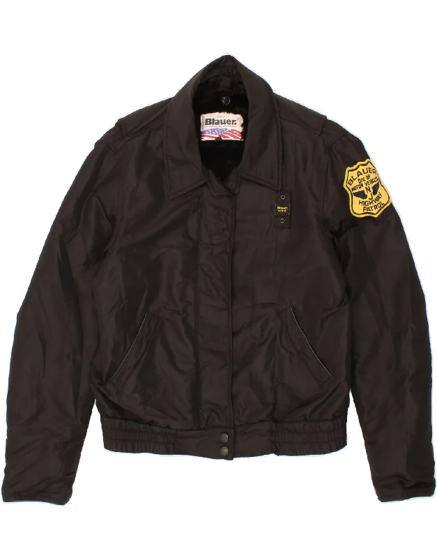 BLAUER Womens Bomber Padded Jacket UK 14 Medium Black Nylon Faux Fur Fabric Real Fur Fabric Shearling Fabric BLAUER Womens Bomber Padded Jacket UK 14 Medium Black Nylon Faux Fur Fabric Real Fur Fabric Shearling Fabric