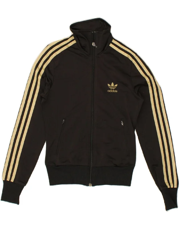 ADIDAS Womens Graphic Tracksuit Top Jacket EU 34 Small Black Polyester Stand-Up Collar Roll-Neck Collar Turtle Neck ADIDAS Womens Graphic Tracksuit Top Jacket EU 34 Small Black Polyester Stand-Up Collar Roll-Neck Collar Turtle Neck