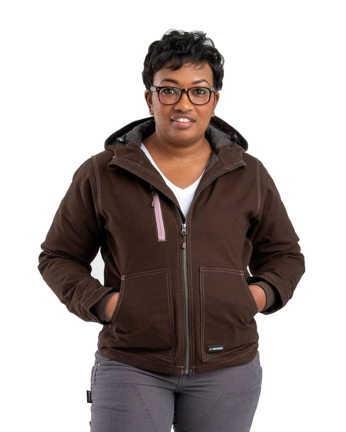 Berne - Women's Softstone Duck Hooded Jacket Mesh Jacket Canvas Jacket Denim Jacket Berne - Women's Softstone Duck Hooded Jacket Mesh Jacket Canvas Jacket Denim Jacket