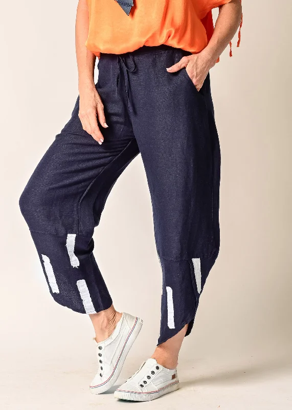 Nerida Pant in Navy Elegant Silk Pants