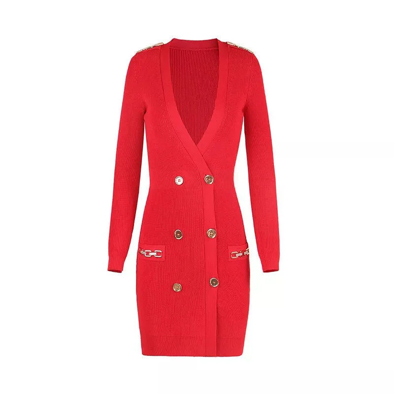 Georgia Red Sweater Mini Dress Mesh Blend Leather Blend Suede Blend