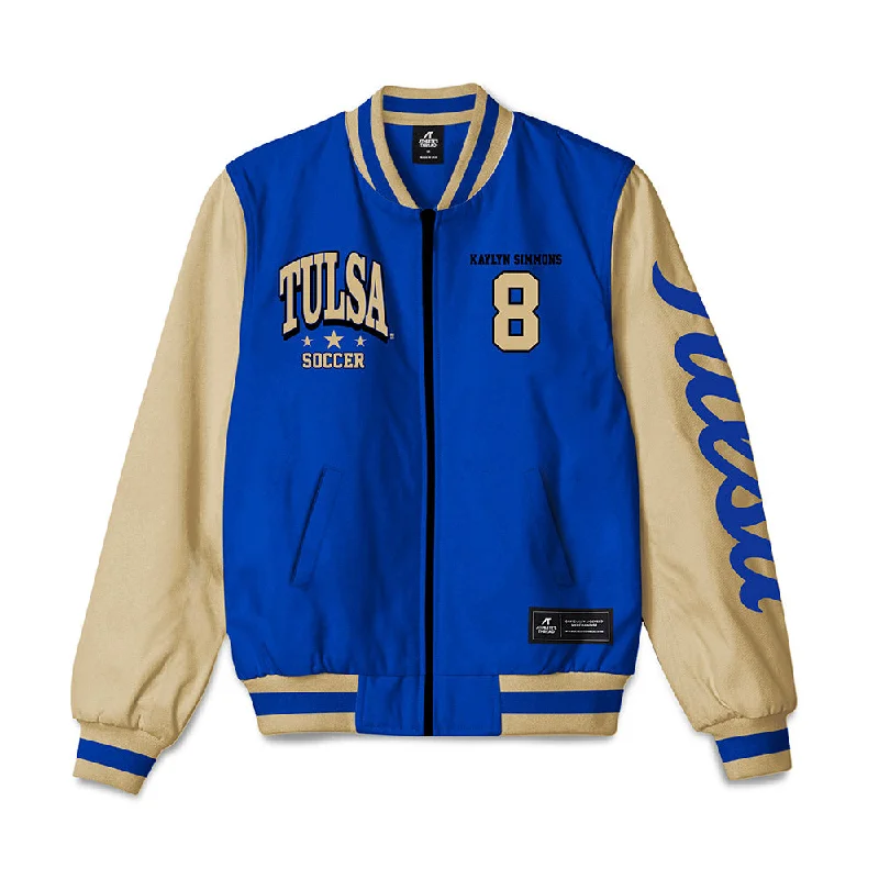 Tulsa - NCAA Women's Soccer : Kaylyn Simmons - Bomber Jacket Faux Fur Jacket Real Fur Jacket Shearling Jacket