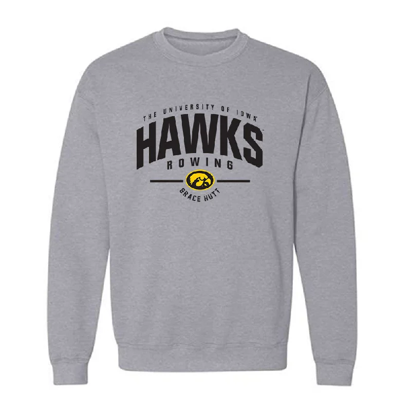 Iowa - NCAA Women's Rowing : Grace Hutt - Classic Fashion Crewneck Sweatshirt Hoodie with Elastic Cuffs Stretchable Comfortable Iowa - NCAA Women's Rowing : Grace Hutt - Classic Fashion Crewneck Sweatshirt Hoodie with Elastic Cuffs Stretchable Comfortable