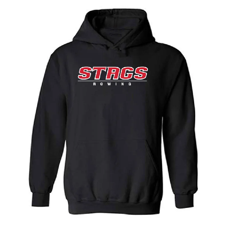 Fairfield - NCAA Women's Rowing : Nora O'Connell - Classic Shersey Hooded Sweatshirt Hoodie with Pattern Geometric Abstract