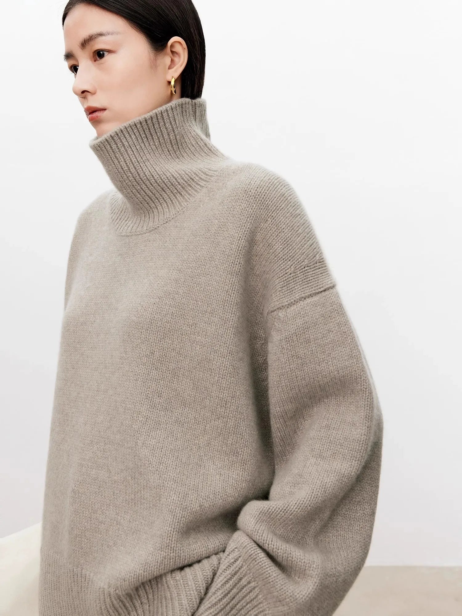 Advbridge Thickened turtleneck 100% pure cashmere sweater women's loose lazy knit silhouette sweater European products Terry Blend Velvet Blend Canvas Blend Advbridge Thickened turtleneck 100% pure cashmere sweater women's loose lazy knit silhouette sweater European products Terry Blend Velvet Blend Canvas Blend
