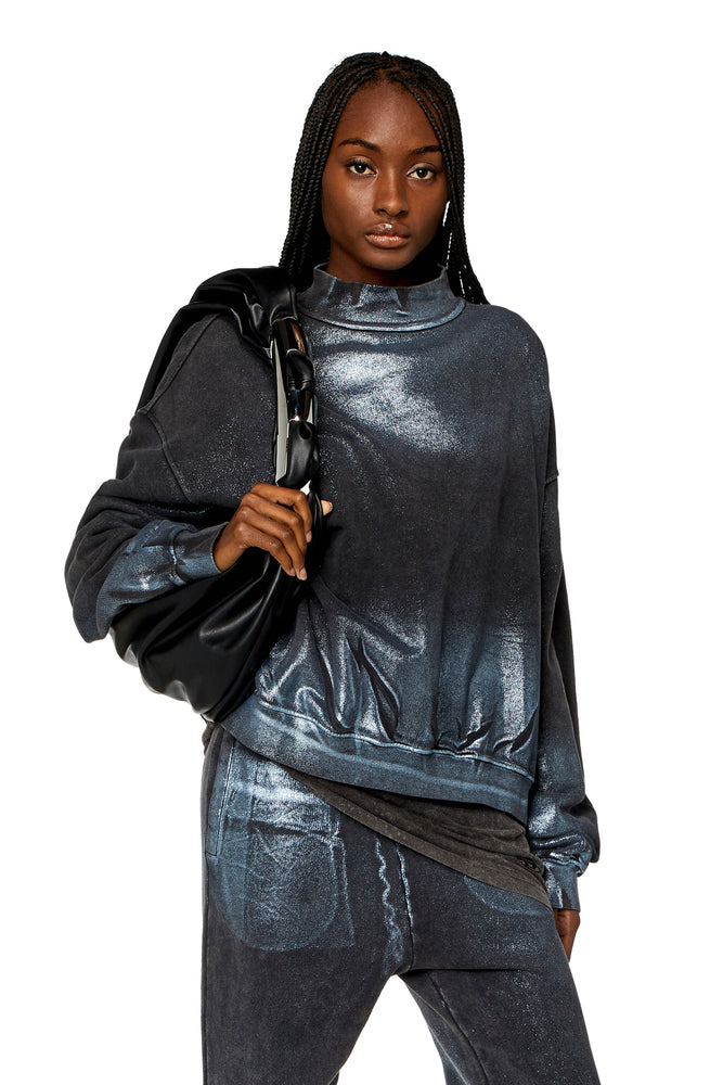 Faded metallic sweatshirt Hoodie with Back Slit Movement Comfort